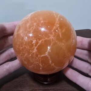 2.3 lbs Orange Selenite Crystal Sphere #H 95mm